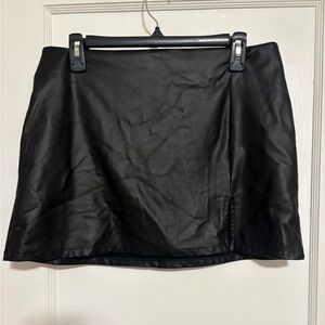 Black Faux Leather Mini Skirt